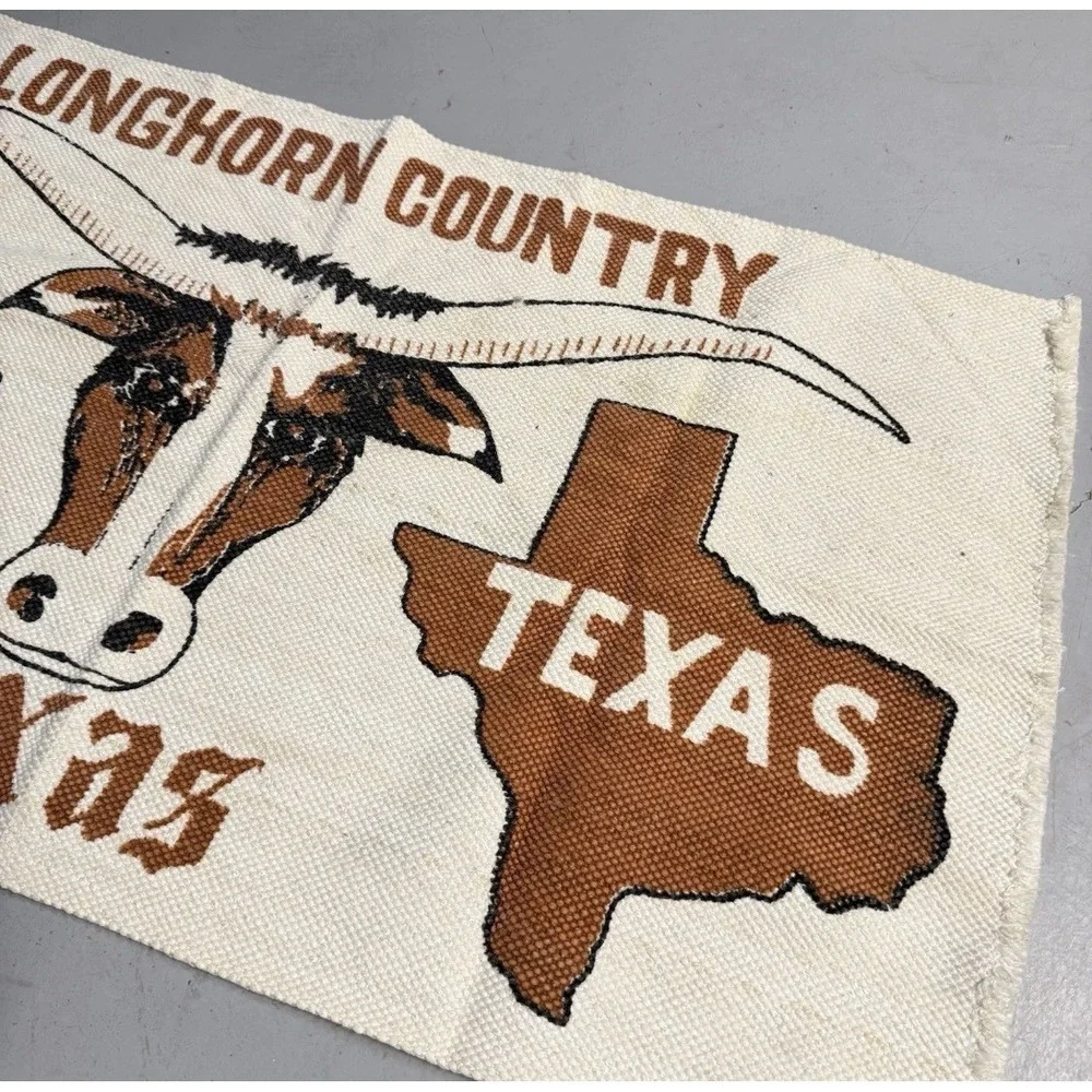 Vintage University of Texas Longhorn Country UT Throw Rug Tapestry 42x23
